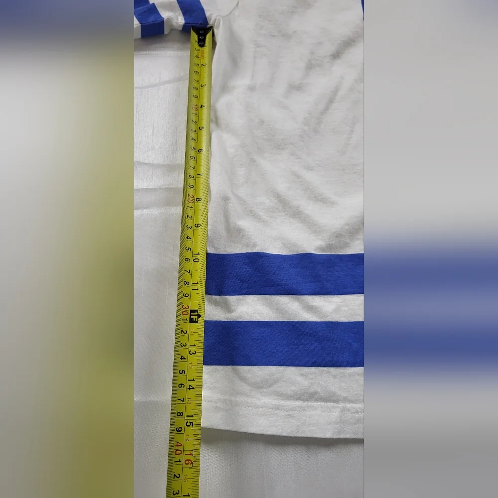 NHL White T-shirt Bud Light Of The Nordiques de W/ Blue Stripes - Picture 13 of 16